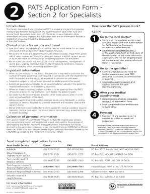 PATS Application Form - Specialist Section - Fill Out, Sign & Share ...