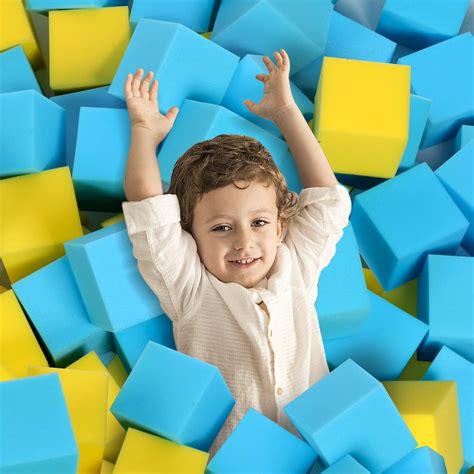 Foam Pit Cubes Blocks - 24PCS 5" x 5" x 5" Form Cubes Gymnastics Foam ...