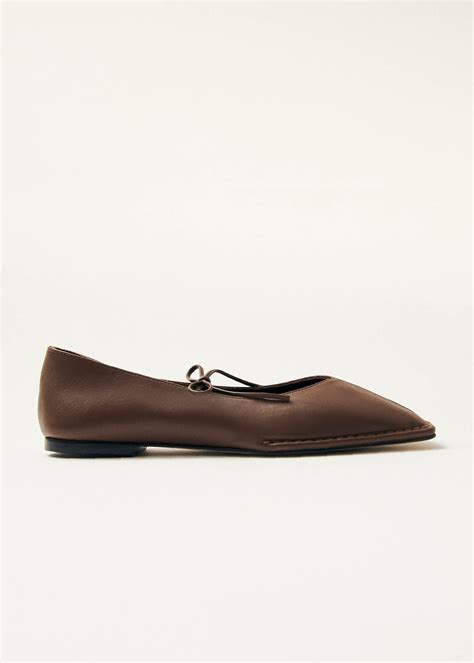 Sway Chestnut Brown Leather Ballet Flats | ALOHAS