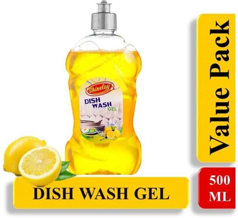 shinelay Dishwash Liquid Gel Lemon, Leaves No Residue, For All Utensils ...