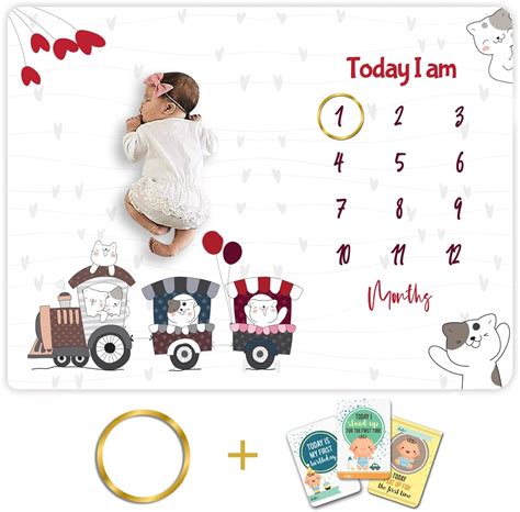 Novo Baby Milestone Blanket & Props for Baby's |1 to 12 Months Prop |Ac ...