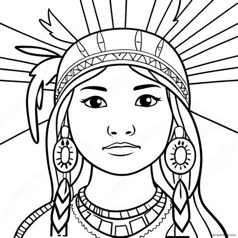 Printable Native Americans Girl