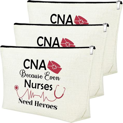 Amazon.com: 3PCS CNA Gift Certified Nursing Assistant Gifts Makeup Cosmetic Bag CNA Week Gifts ...