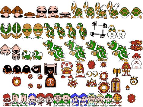 Super Mario Bros. Redrawn sprite sheet 1 by Real6Buddy7bro on DeviantArt