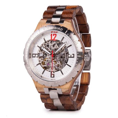 Mens Wooden Mechanical Watches Men Large Size Waterproof Watches Top ...