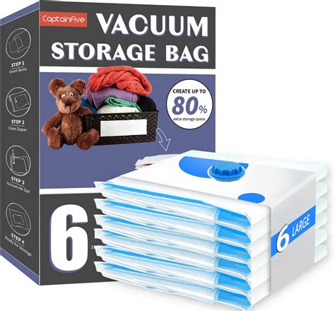 SMART KRAFT 6 PACK 80 X 60CM LARGE VACUUM STORAGE BAGS FOR CLOTHES ...