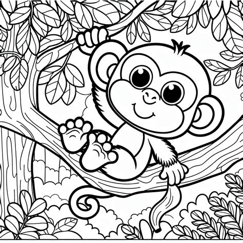 Monkeys Coloring Sheet