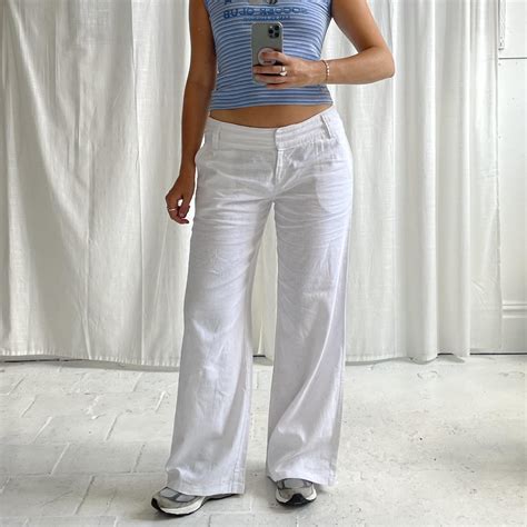 Women's White Trousers | Depop
