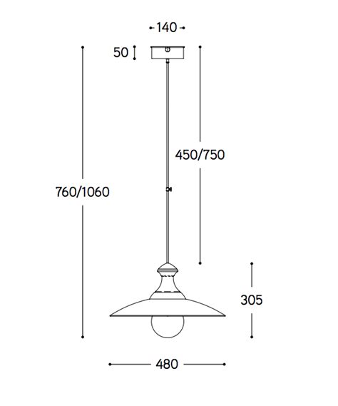 Hängeleuchte mit Teleskopstange Loggiato 8708 - Terra Lumi