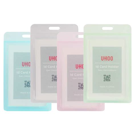 Buy UHOO ID Badge Card, Hard Plastic ID Card Holder Vertical ...