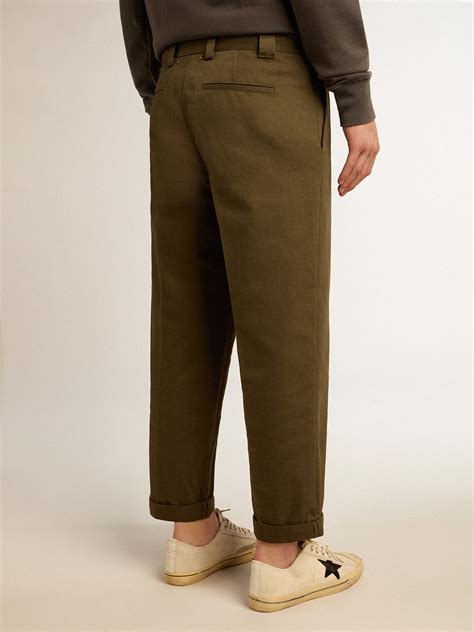 Military-green Golden Collection chinos | Golden Goose