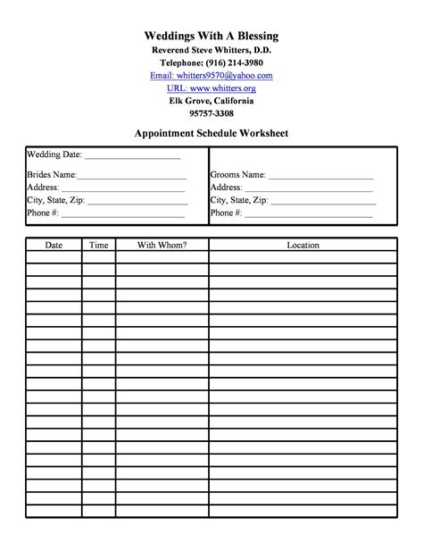 Client Appointment Sheet Template in PDF (Basic)
