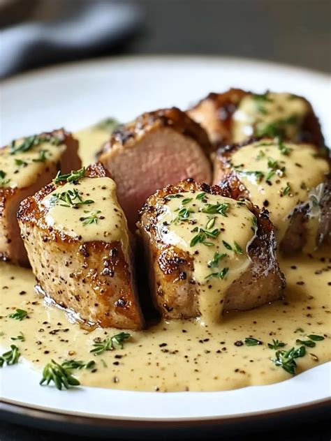 Savory Pork Tenderloin with Creamy Dijon Sauce in 30 Minutes - Kendall ...