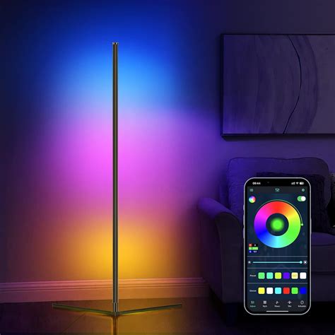 RGB Corner Floor Lamp, Easter Floor Lamp RGBIC Color Changing Corner ...