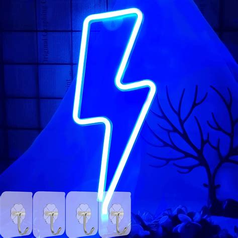 Buy YIVIYAR Lightning Bolt LED Neon Signs Light for Wall Decor Bedroom ...