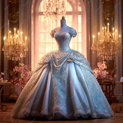 Disney Princess Cinderella ball gown on a display Big glamorous on a ...