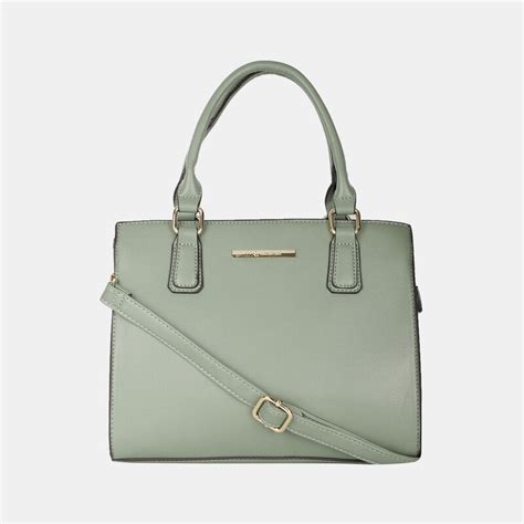 Marie claire light green structured handbag for women | Bata