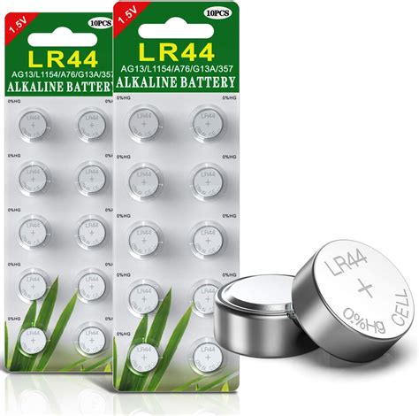 GutAlkaLi 20-Pack LR44 Batteries - 1.5V Button Cell Batteries for Small ...