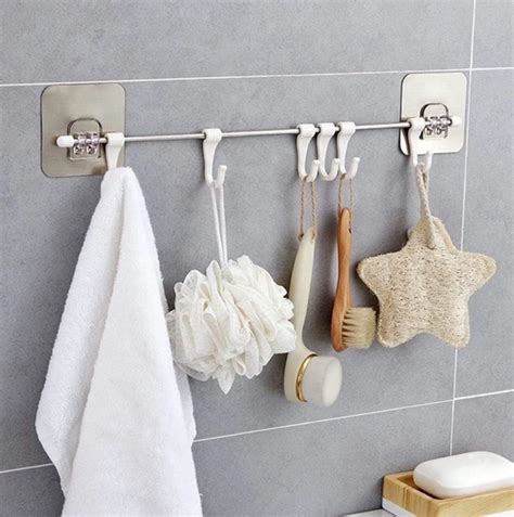 6-Hook Stainless Steel Kitchen Hanging Rack – Under Cabinet or Wall ...