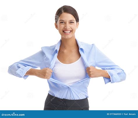 Shes a Business Superehero. a Businesswoman Ripping Open Her Shirt To ...
