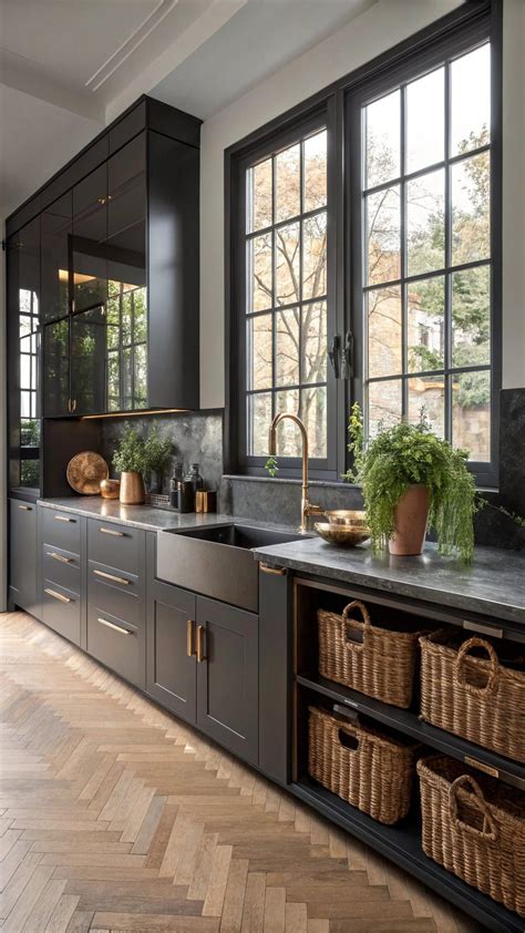 22 Timeless Black Kitchen Walls Ideas in 2025 | Rustic kitchen design ...