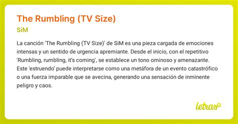 Significado de la canción THE RUMBLING (TV SIZE) (SiM) - LETRAS.COM