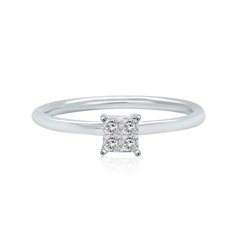 Sovereign Princess Cut Diamond Ring - Classic Elegance in 14kt White ...