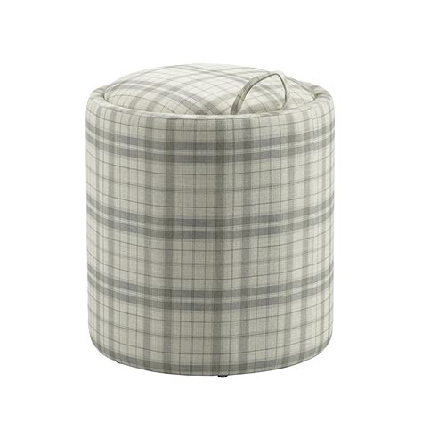 INK+IVY Rebecca Round Storage Ottoman With Tray