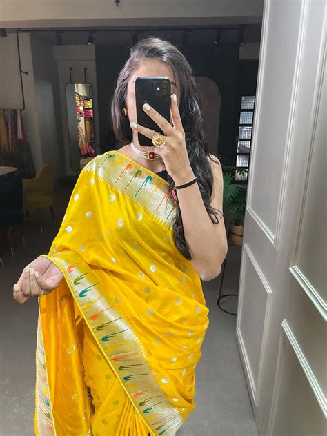 Yellow Color Zari Weaving Work Pure Viscose Saree - Clothsvi