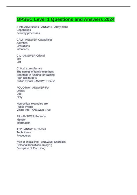 Image result for OPSEC Level 1