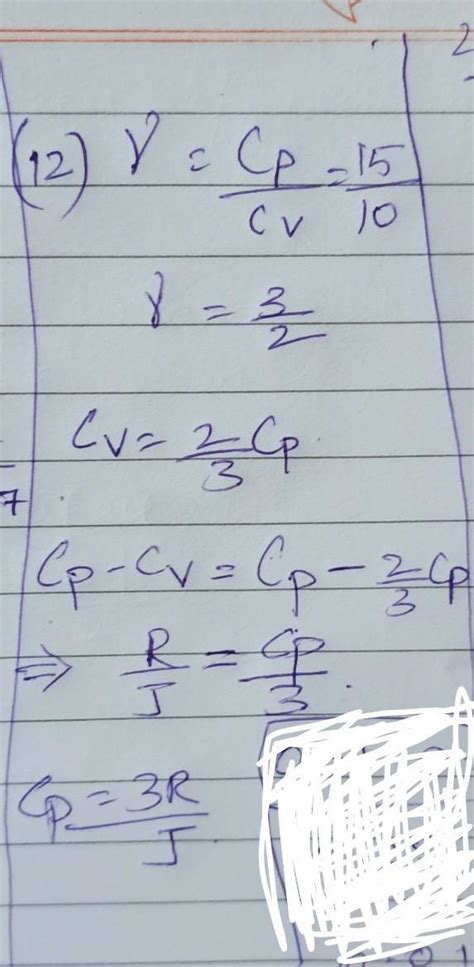 For a certain gas the ratio of specific heats is given to be ???? = 1.5 ...