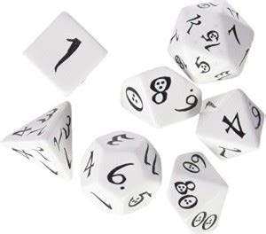 Q Workshop Classic Rpg Dice WhiteBlack 7 Board Game Board Game ...