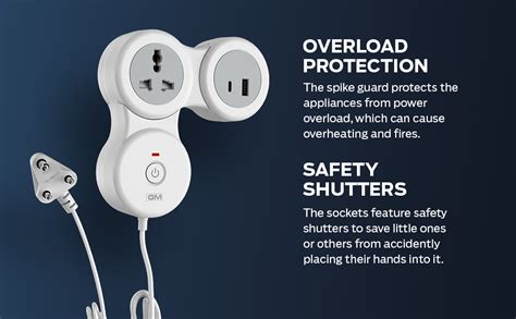 GM G-Hoop 2+1 Spike Guard | Extension Board with Type-A & Type-C Fast ...