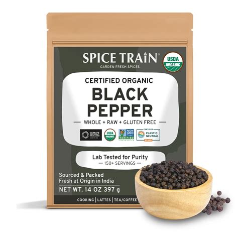 Buy SPICE TRAIN, Organic Black Pepper Whole 397g14oz USDA Certified ...