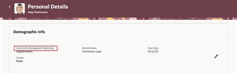 Country Label Changed on the Personal Details Page in Demographic Info ...