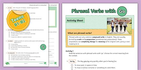 ESL Phrasal Verbs With 'Go' Activity Sheet