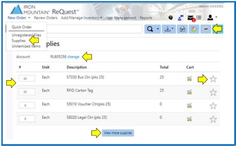 How do I order boxes, labels or other supplies using ReQuest Web?