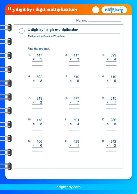 FREE 3 Digit By 1 Digit Multiplication Worksheets [PDFs] Brighterly