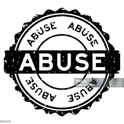 Ilustración de Grunge Negro Palabra De Abuso Sello De Goma Redondo ...