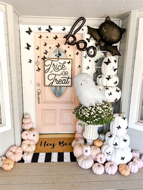 Beautiful Inspire Co.: Peachy Pink Front Door | Halloween decorations ...