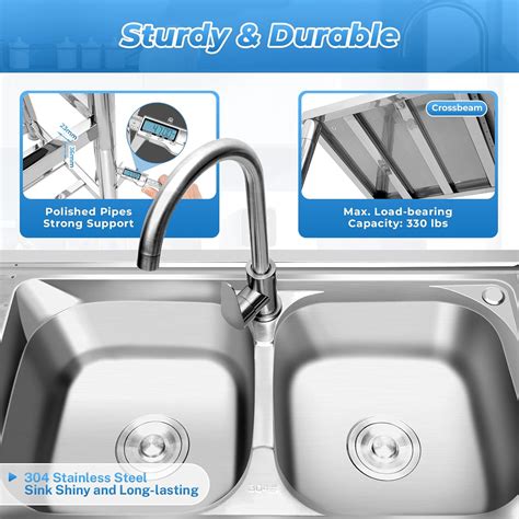 Tiardocge 2-Compartment Commercial Sink, 304 Stainless Steel India | Ubuy