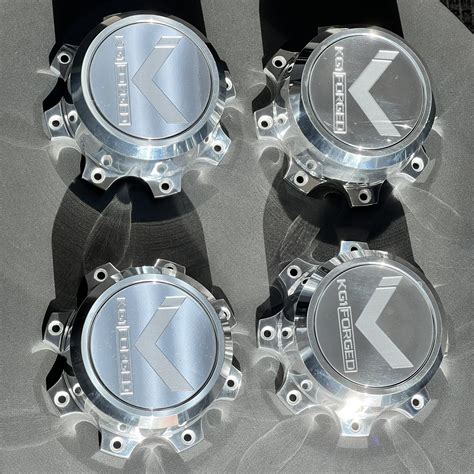 FLOATING KG1 Polished Aluminum Center Caps - 8 Lug (Set of 4) | eBay