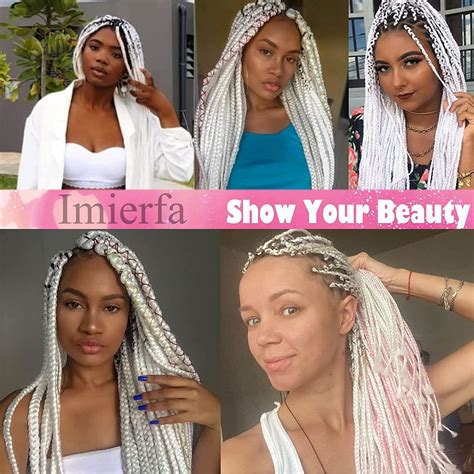 Imierfa White Jumbo Kanekalon Braiding Hair Extensions 24 Inch - 3PCS | Box Braids & Twists ...