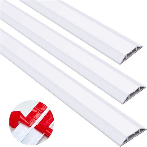 Amazon.com: Pangda 3 Pcs Floor Cable Cover, 4 ft Floor Cord Cover, PVC ...