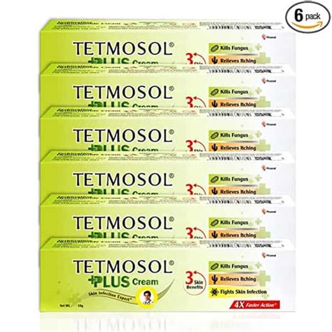 Buy TETMOSOL PLUS CREAM - TOPICAL ANTIFUNGAL CREAM - PACK OF 6 (6 X 10G ...