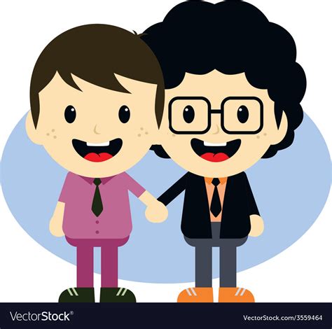 Adorable gay cartoon characters — Stock Vector © vectorfirst #58416581