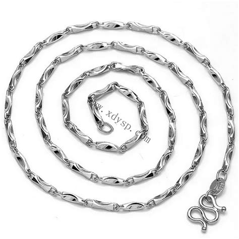 925银十字间珠链镀白金，规格：0.25x1.5mm，银项链，925银链，银链批发