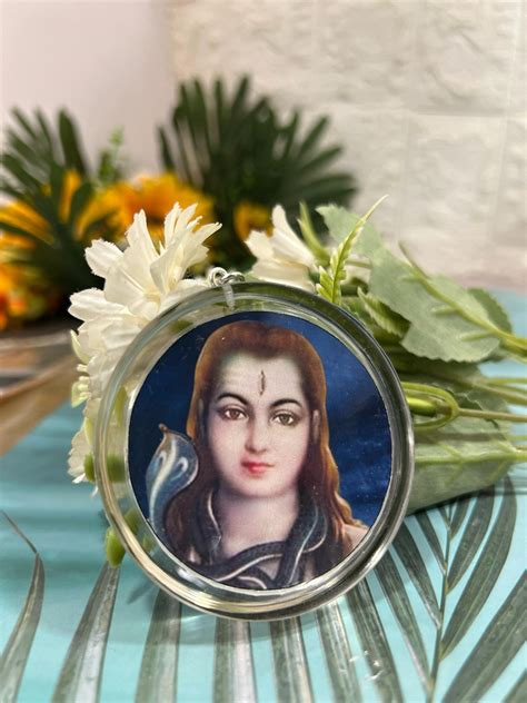 Resin photo Key chain and Bagcham with Mahakal Photo both side photo k ...