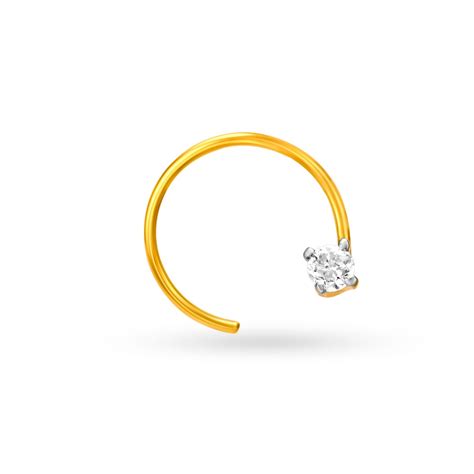 Elegant Gold and Diamond Nose Pin