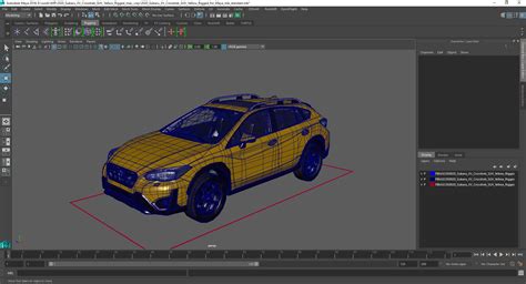 3D 2020 Subaru XV Crosstrek SUV Yellow Rigged for Maya | 3D Molier ...